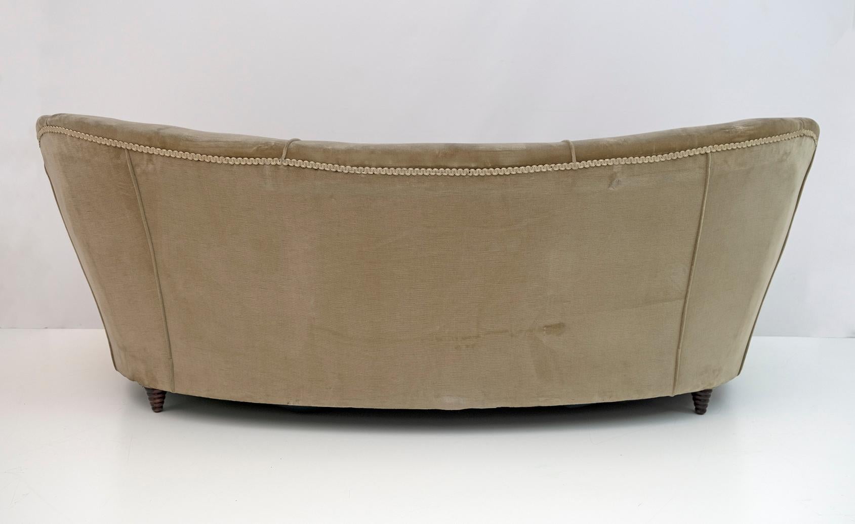 Ico Parisi Mid-Century Modern Italian Curved Sofa for Ariberto Colombo, 50s 8