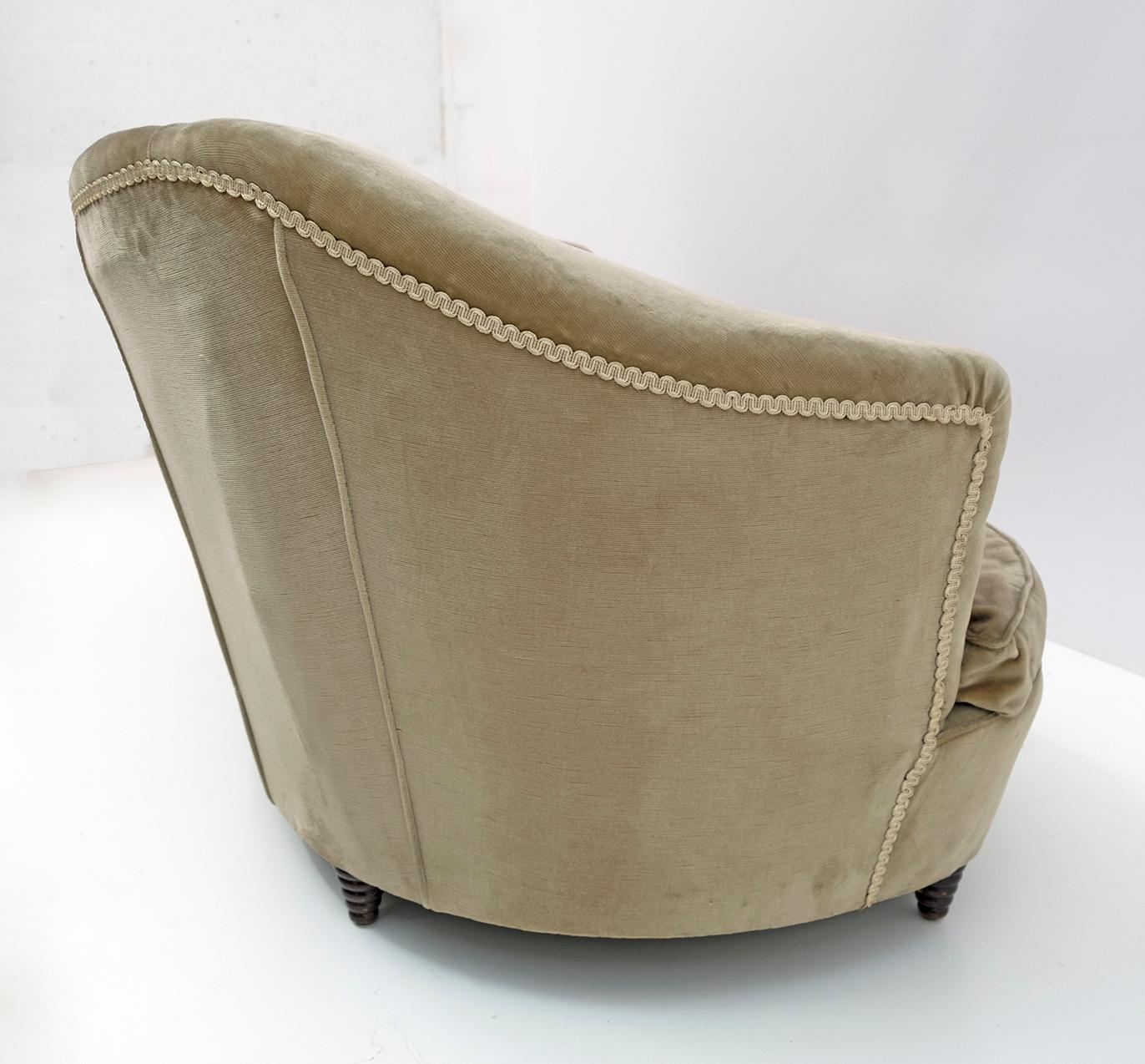 Ico Parisi Mid-Century Modern Italian Curved Sofa for Ariberto Colombo, 50s 4