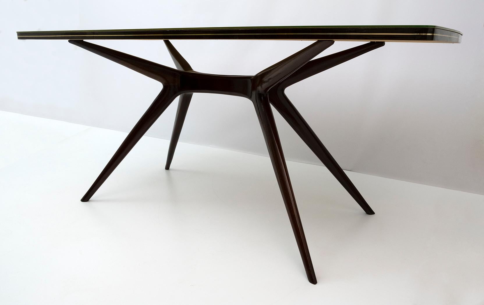 Glass Ico Parisi Mid-Century Modern Italian Dinning Table, 1950s For Sale