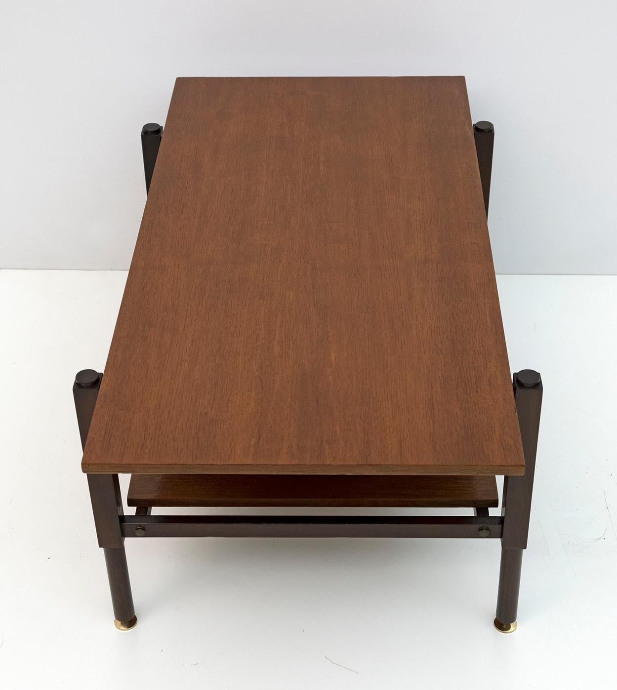 Ico Parisi Mid-Century Modern Italian Mahogany Coffee Table, 1950s For Sale 5
