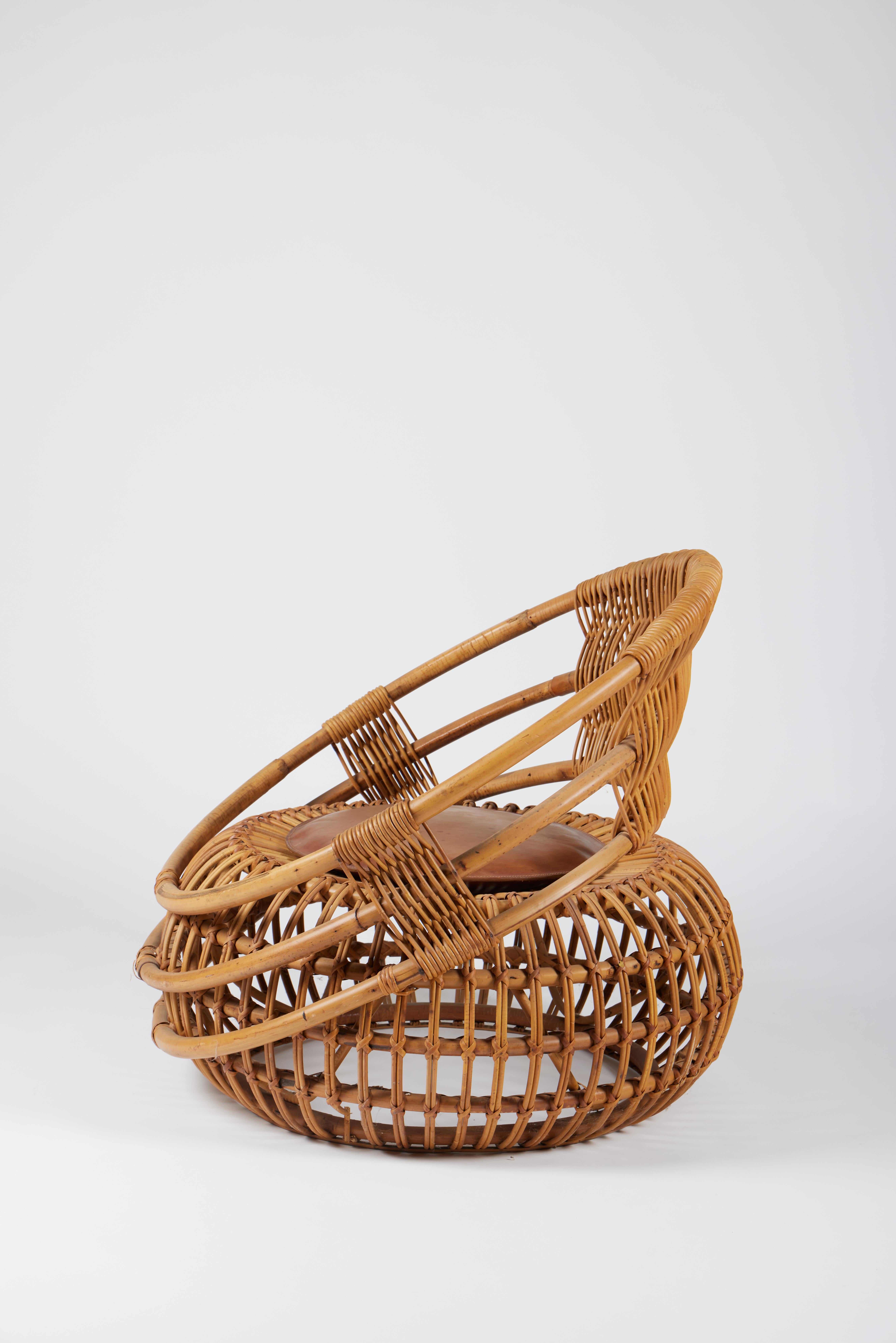 Ico Parisi, Mid-Century Modern Outdoor Set in Rattan for Bonacina, 1956 In Good Condition For Sale In Milan, IT