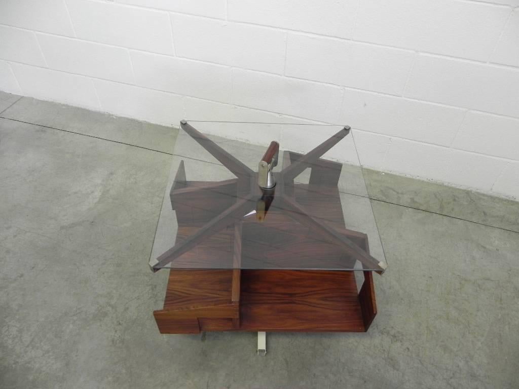 Ico Parisi Midcentury  Italian Coffee Table with Rotating Shelves, 1950s For Sale 1