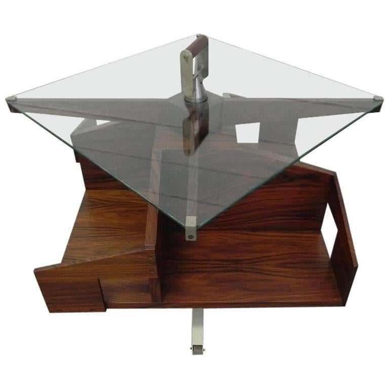 Ico Parisi Midcentury  Italian Coffee Table with Rotating Shelves, 1950s For Sale