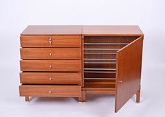 Cassettiera e scarpiera Ico Parisi in noce del Medioevo, MIM Roma