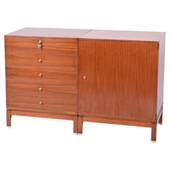 Vintage Ico Parisi Midcentury Walnut Italian Chest of Drawers and Shoe Cabinet, MIM Rome