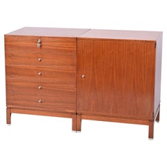 Ico Parisi Midcentury Walnut Italian Chest of Drawers and Shoe Cabinet, MIM Rome