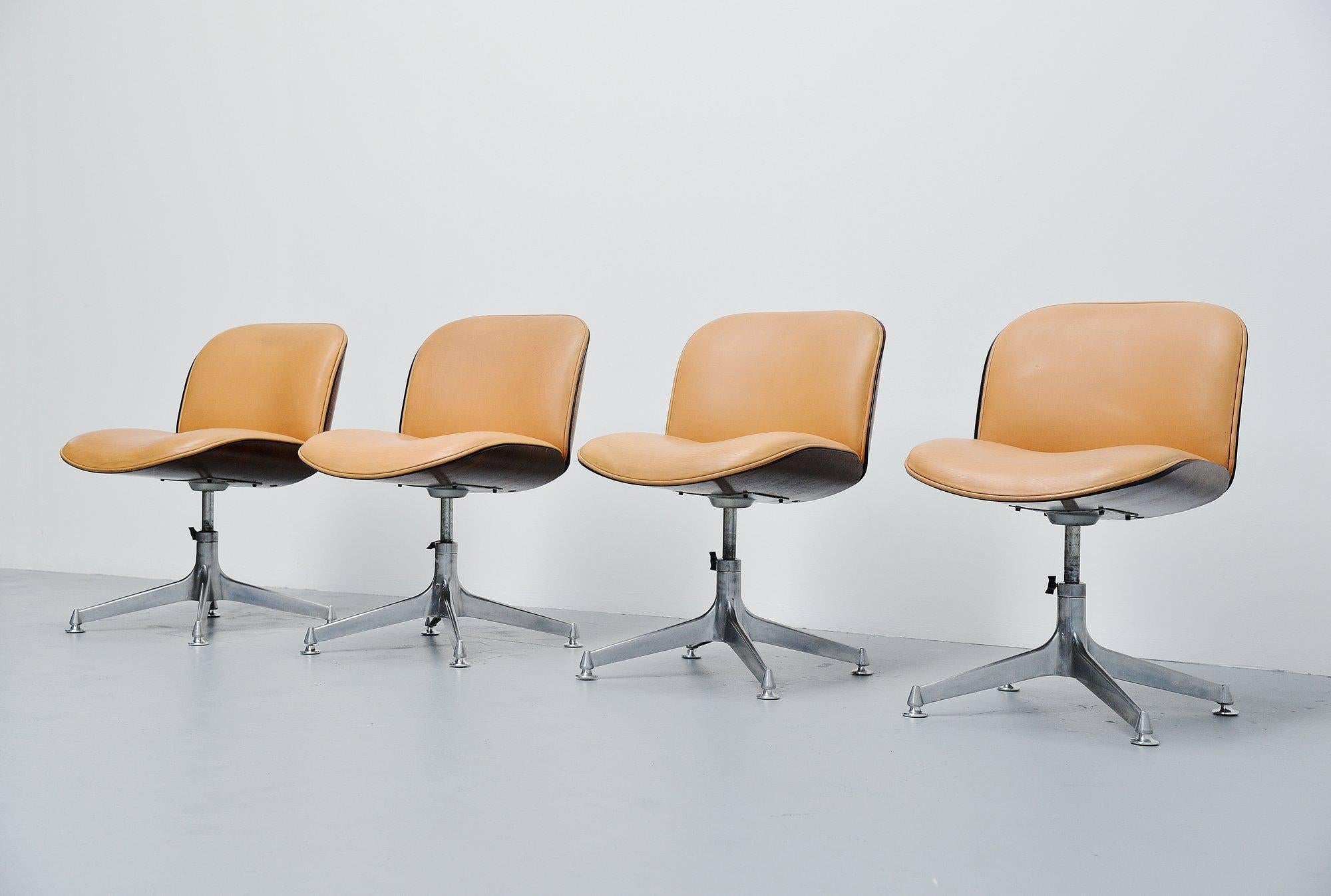 Mid-Century Modern Ico Parisi Mim Terni Office Chairs Set, Italy, 1958