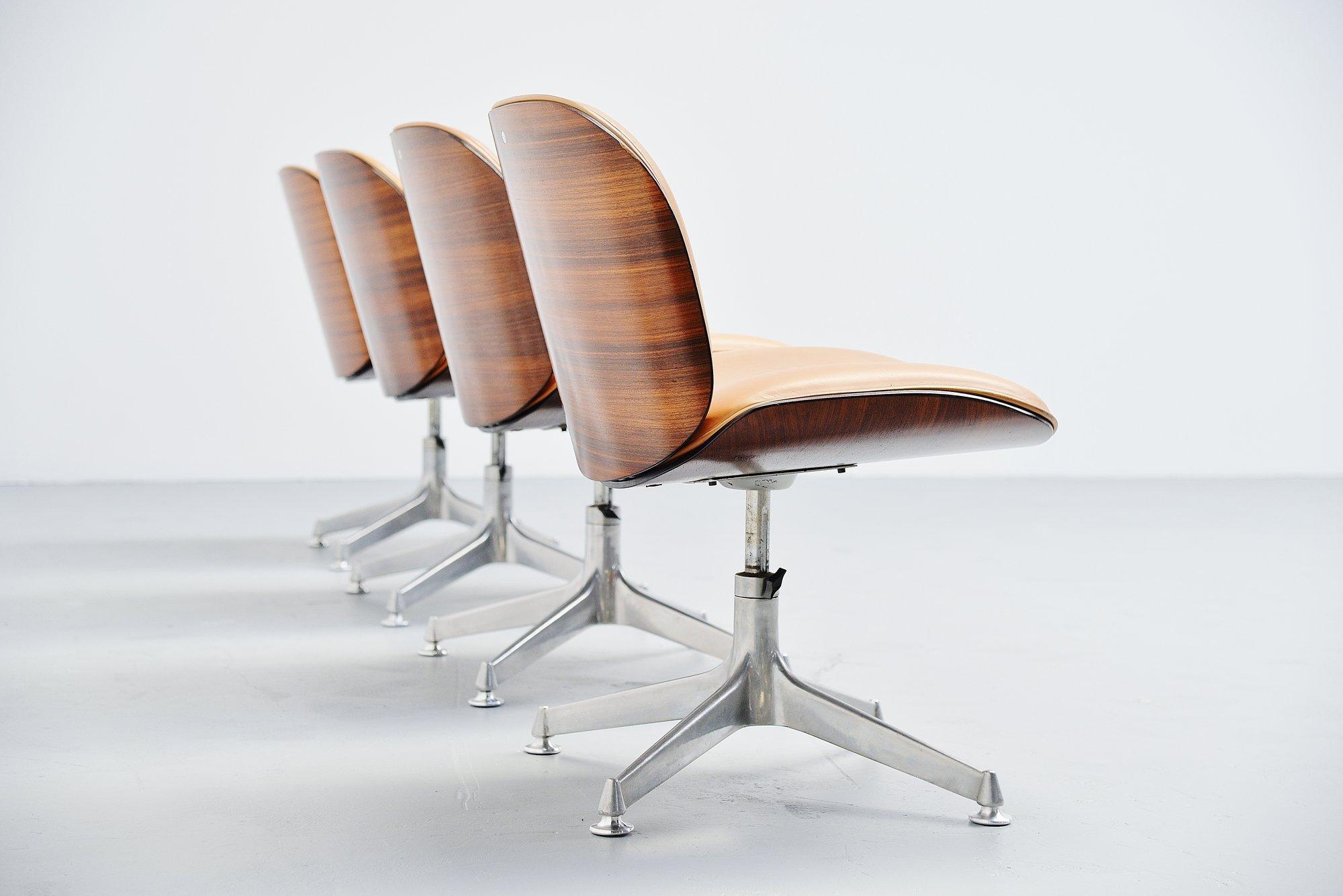 Italian Ico Parisi Mim Terni Office Chairs Set, Italy, 1958