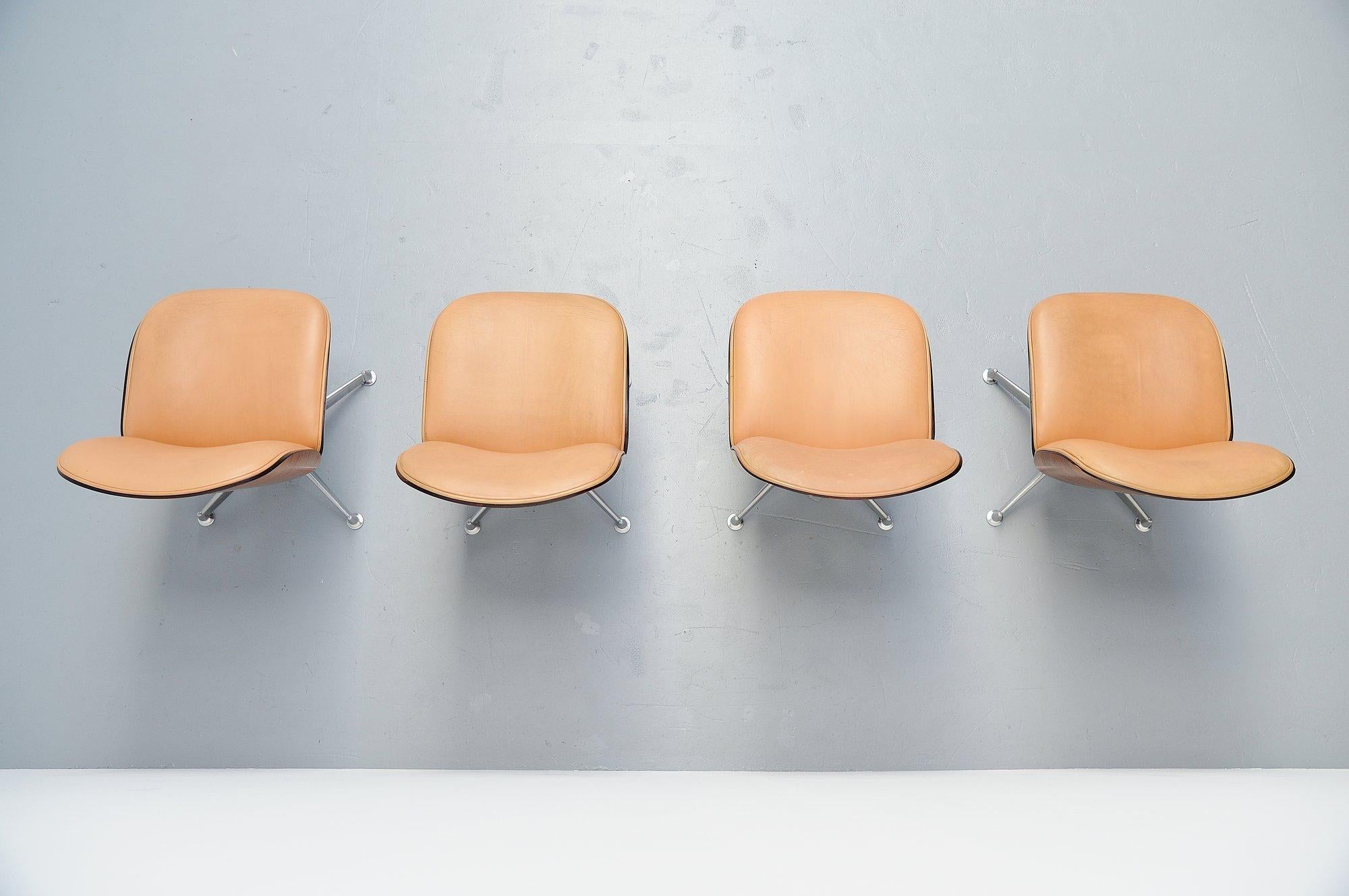 Ico Parisi Mim Terni Office Chairs Set, Italy, 1958 In Good Condition In Roosendaal, Noord Brabant