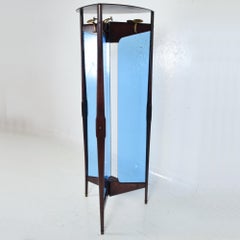 Ico Parisi Modern Triangle Cool Blue Coat Rack Free Standing Room Divider, 1940s