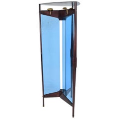 Ico Parisi Modern Triangle Cool Blue Coat Rack Free Standing Room Divider, 1940s