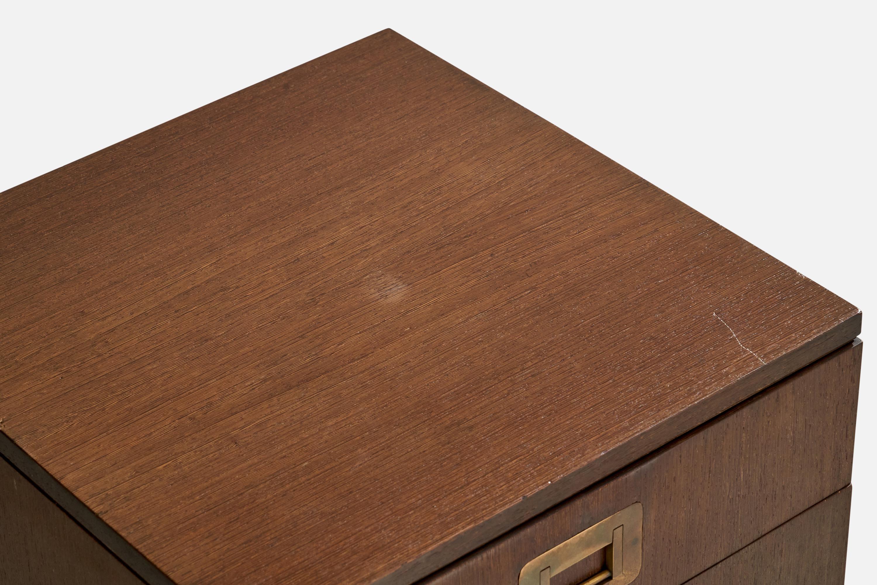 Ico Parisi, Nighstands, Wood, Brass, Italy, 1960s For Sale 4