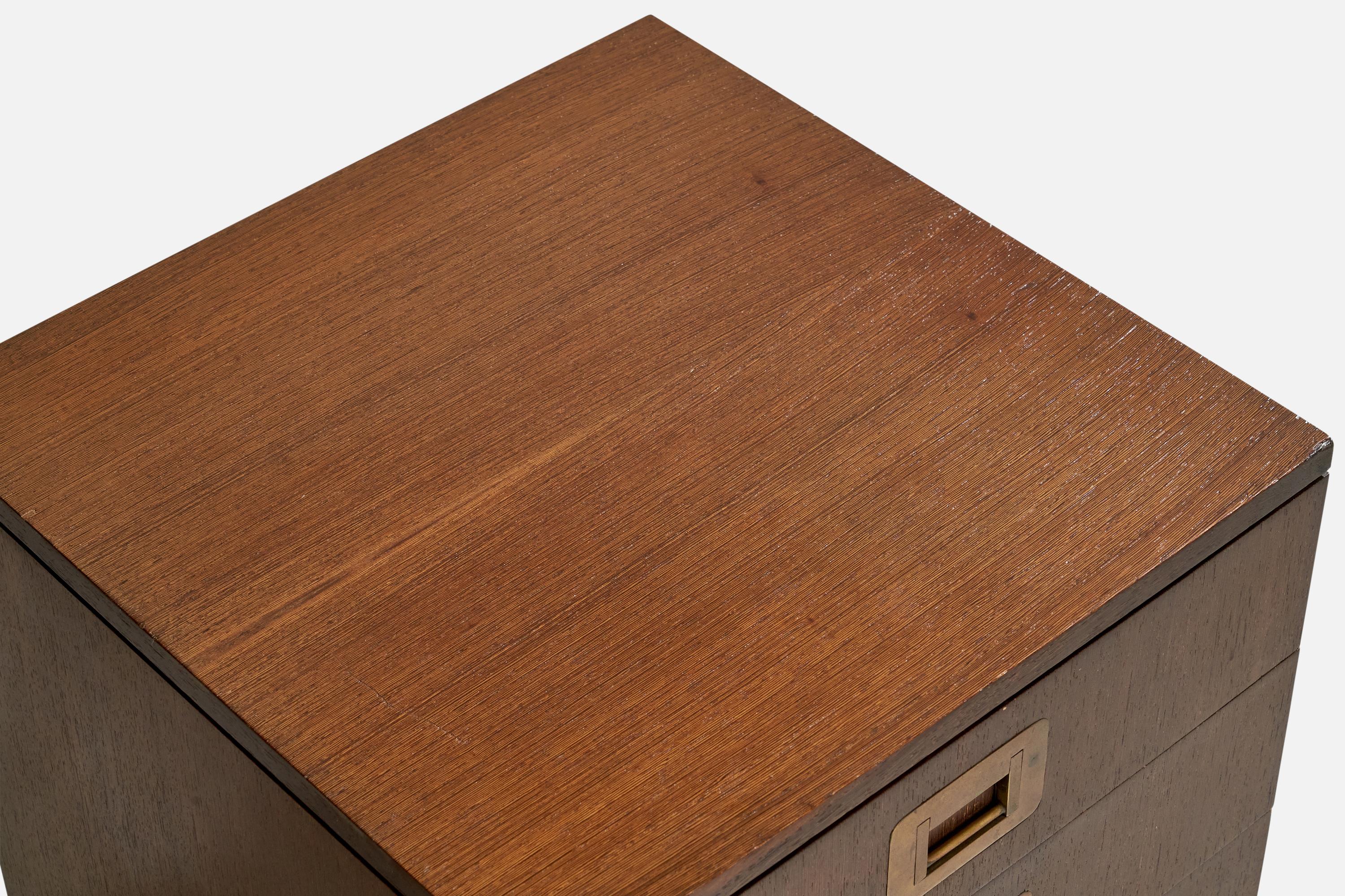 Ico Parisi, Nighstands, Wood, Brass, Italy, 1960s For Sale 5