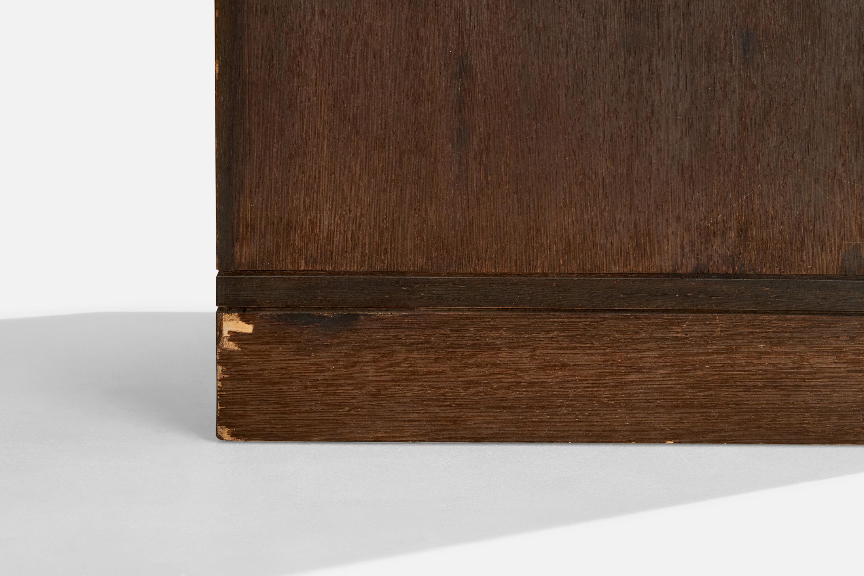 Italian Ico Parisi, Nighstands, Wood, Brass, Italy, 1960s For Sale