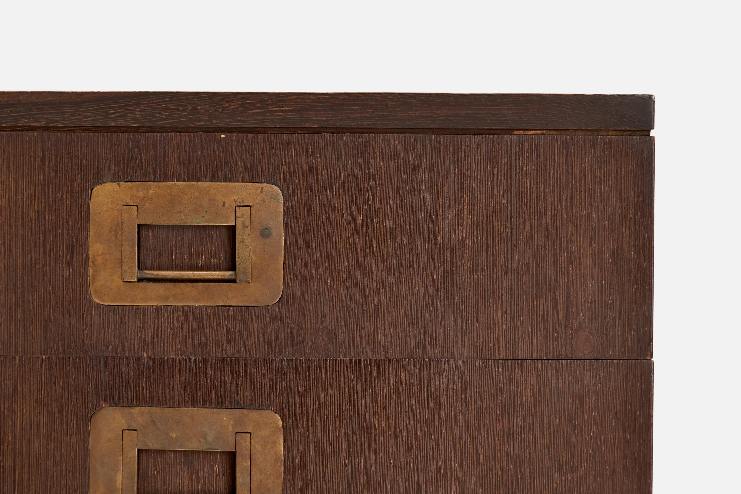 Ico Parisi, Nighstands, Wood, Brass, Italy, 1960s For Sale 1
