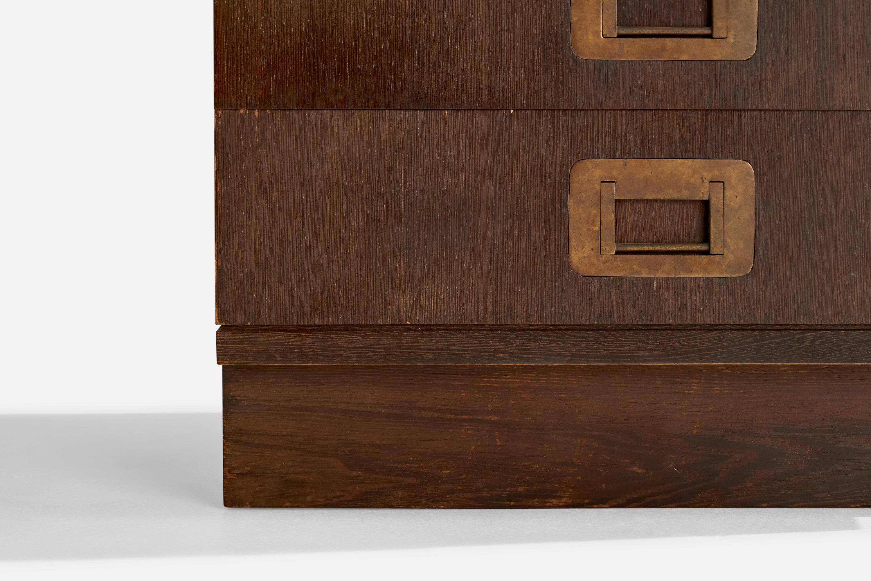 Ico Parisi, Nighstands, Wood, Brass, Italy, 1960s For Sale 3