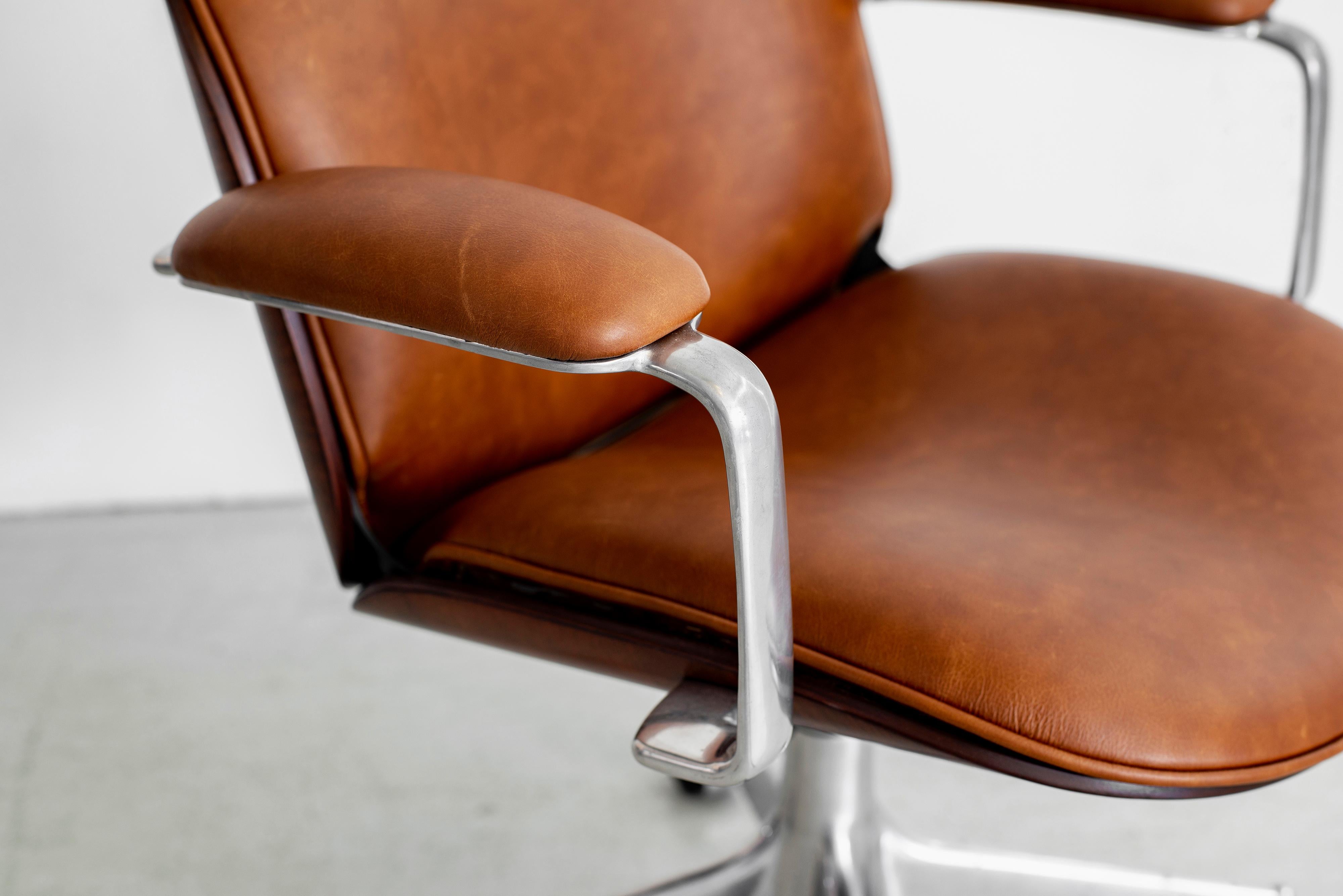 Ico Parisi Office Chair, Brown Leather 3