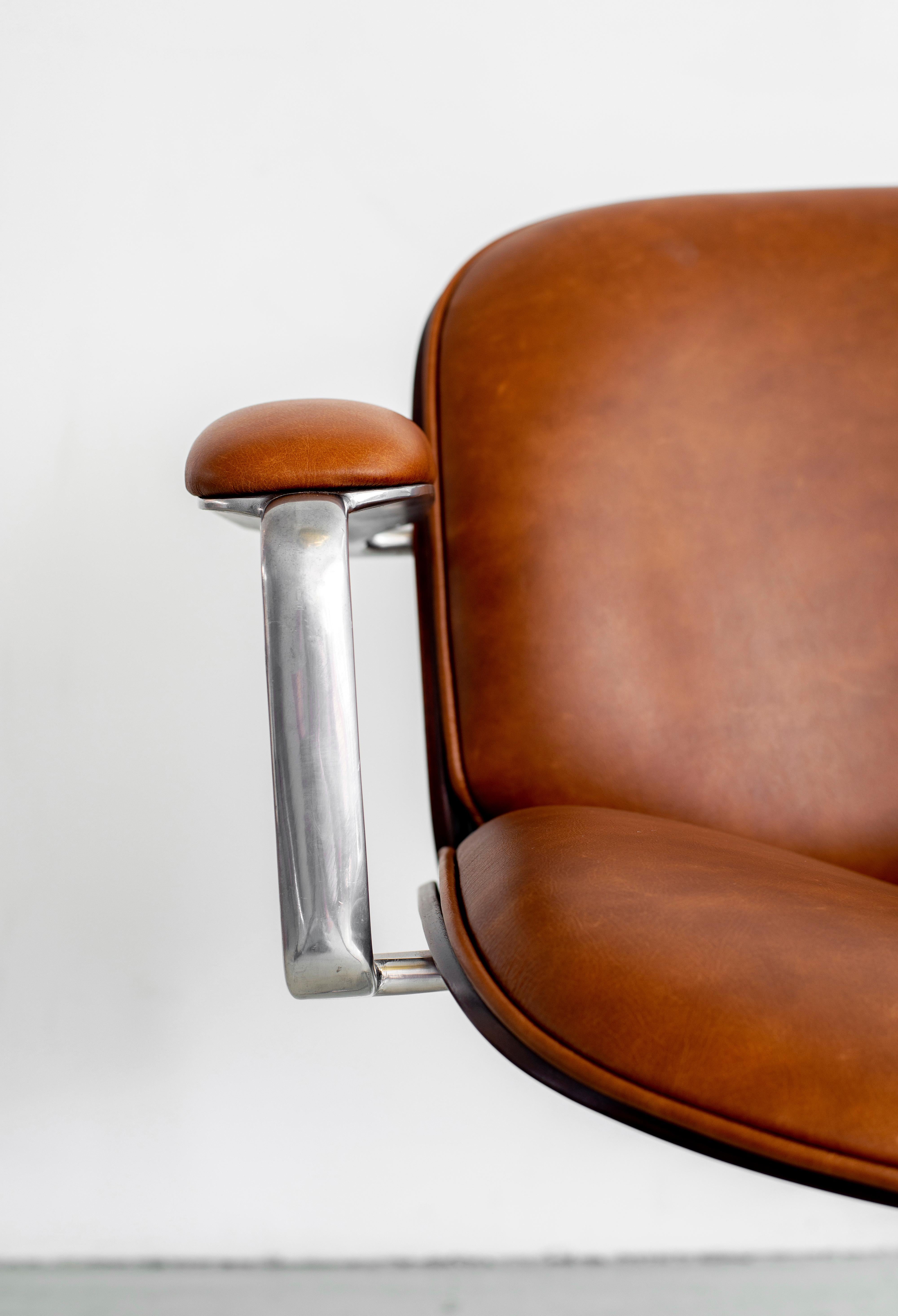 Ico Parisi Office Chair, Brown Leather 2