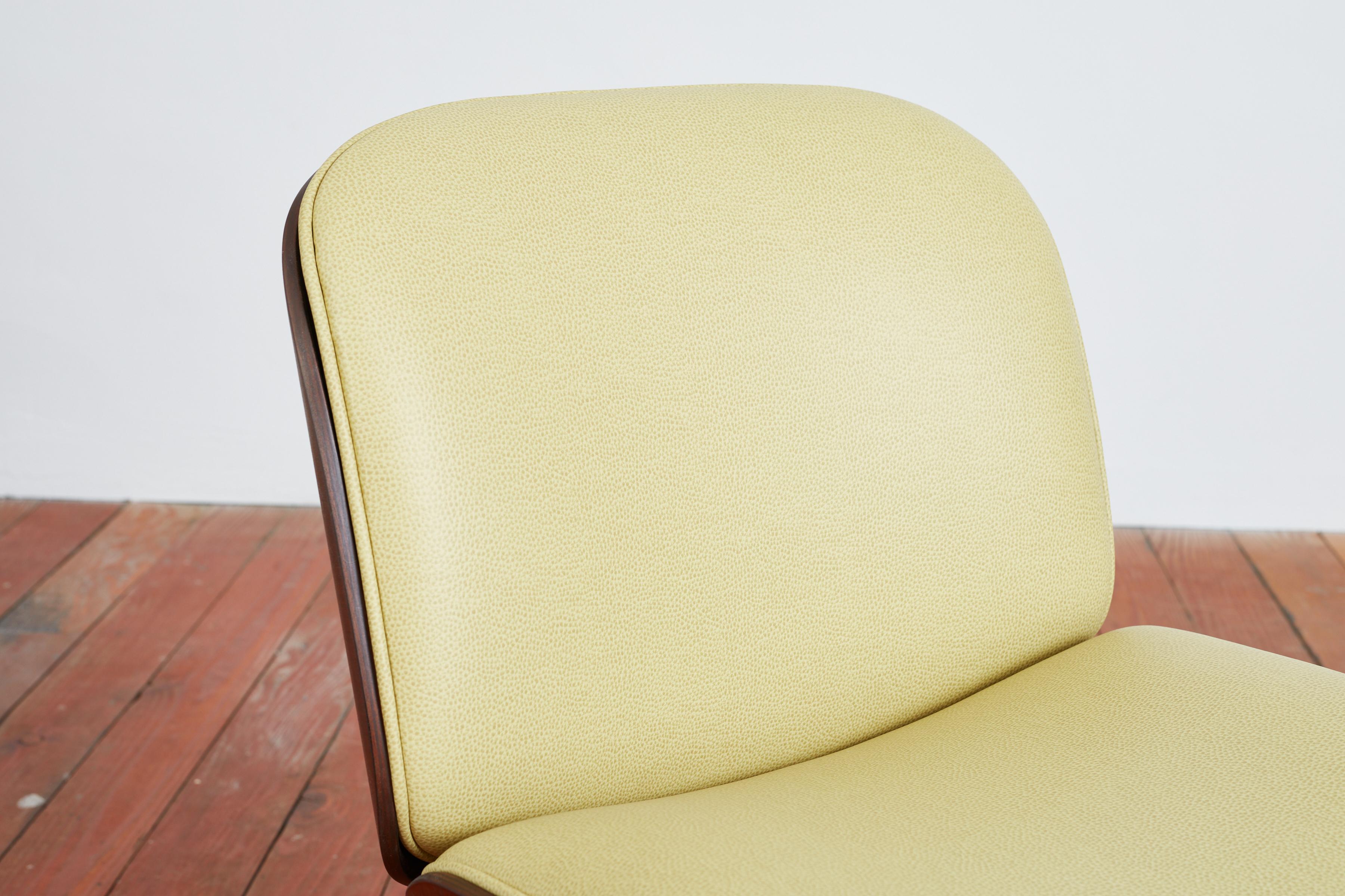 Chaise de bureau Ico Parisi, cuir jaune en vente 9