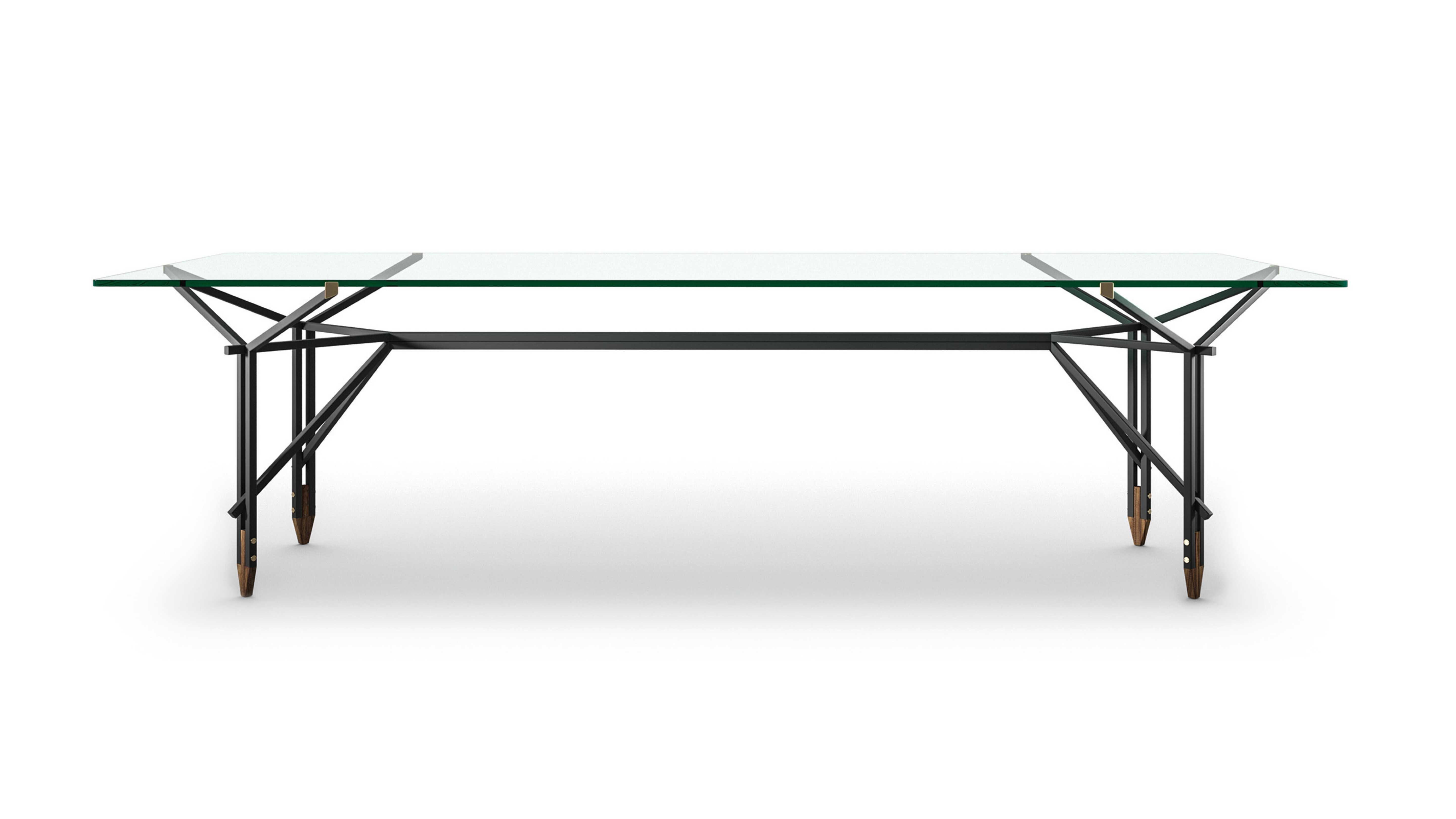Contemporary Ico Parisi Olimpino Sculptural Glass Metal Dining Table for Cassina, new For Sale