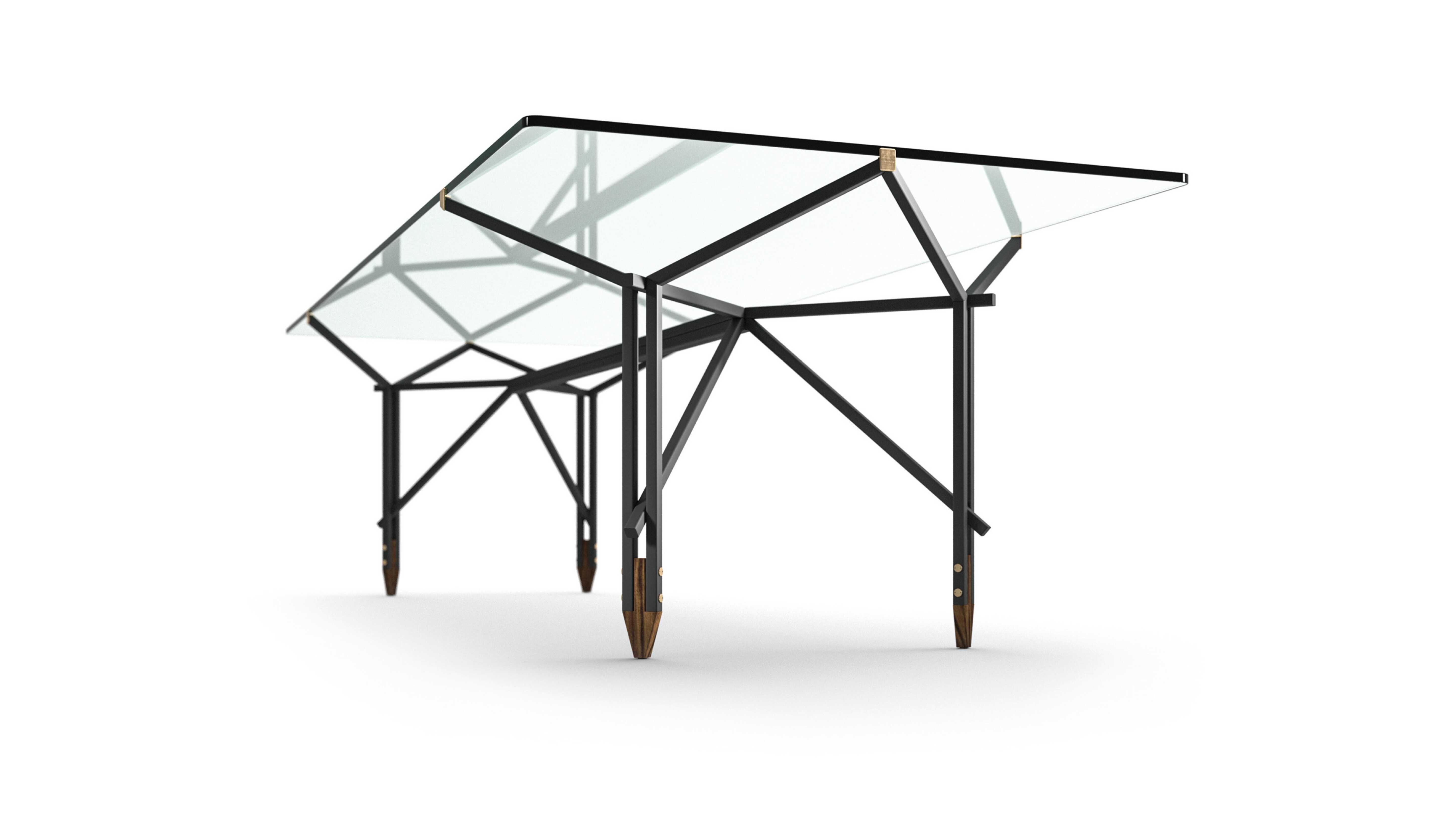Ico Parisi Olimpino, skulpturaler Esstisch aus Glas und Metall aus Metall für Cassina, neu im Angebot 2