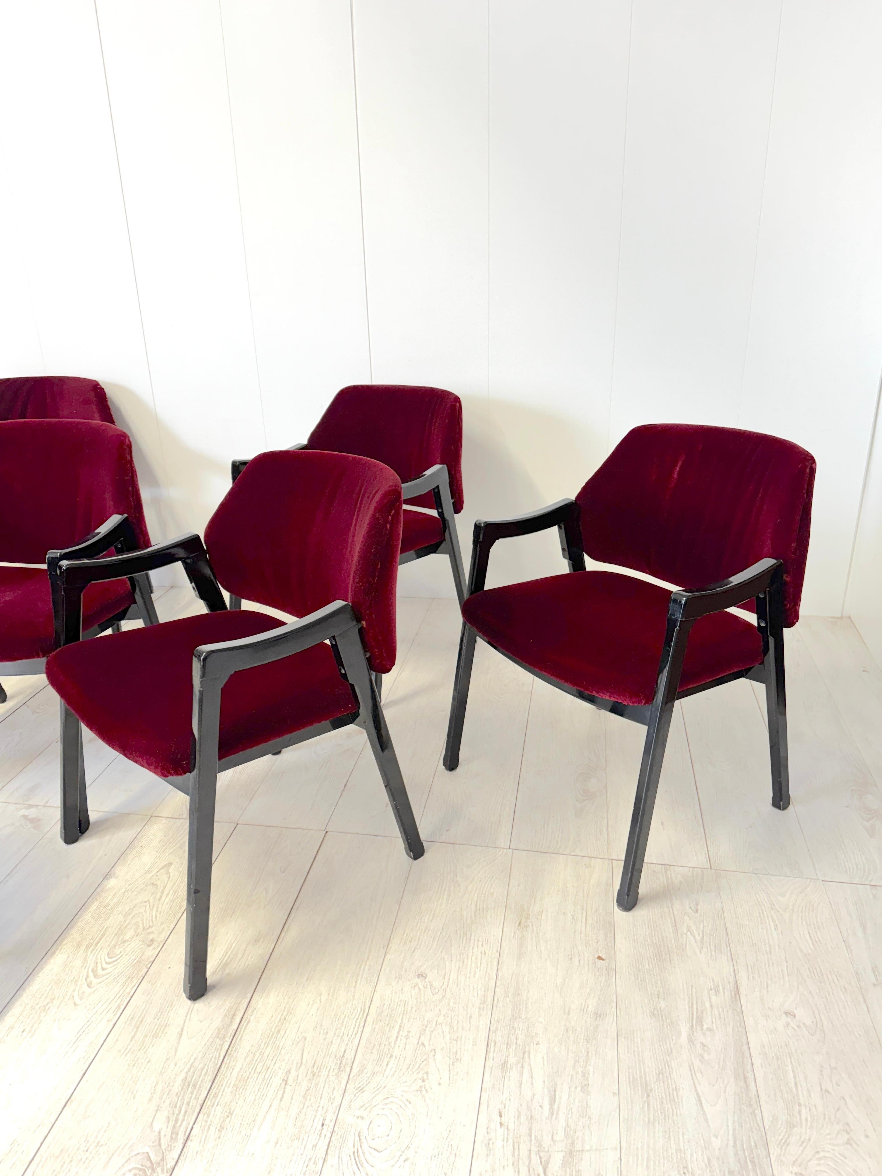 Ico Parisi, Otto poltroncine mod. 814, prod. Cassina, 1961 mediados del siglo XX en venta