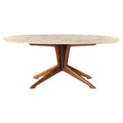 Ico Parisi Oval Marble & Walnut Dining Table