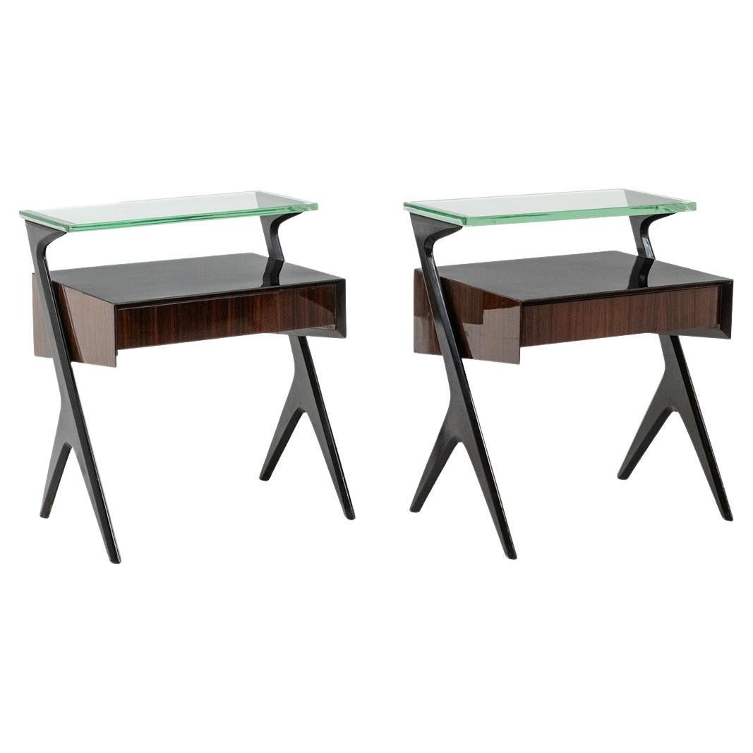Ico Parisi.  Pair of bedside tables or end tables. 1950s-60s. For Sale