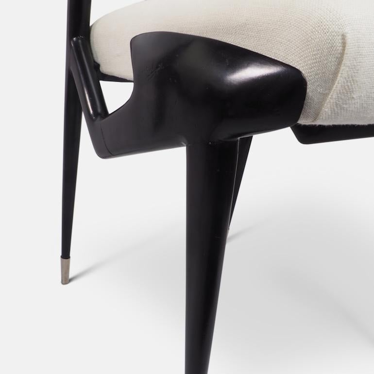Ico Parisi Pair of Ebonized Side Chairs 5