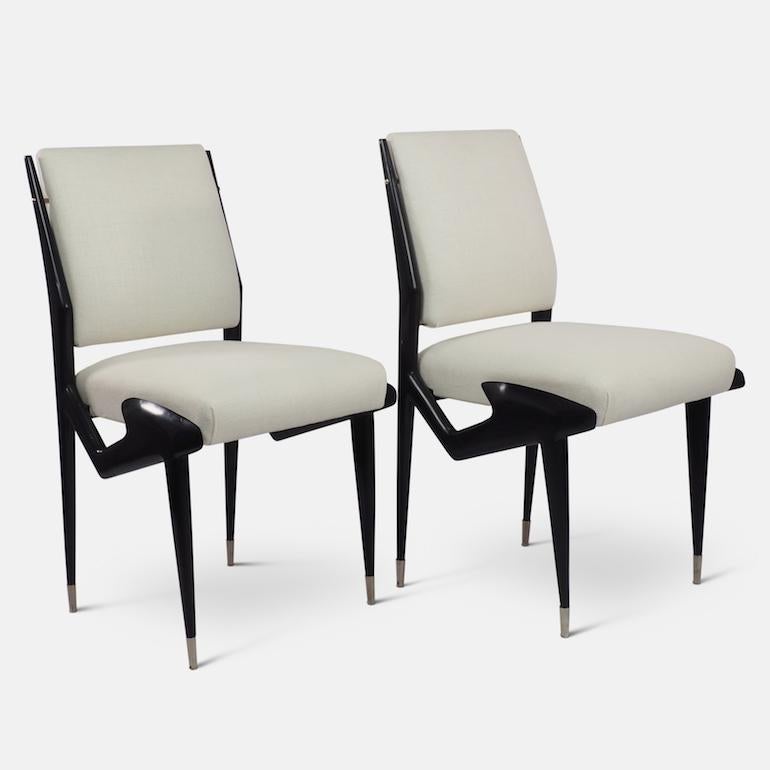 Ico Parisi Pair of Ebonized Side Chairs 8