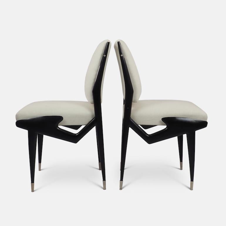 Ico Parisi Pair of Ebonized Side Chairs 2