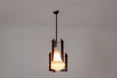 Ico Parisi. Pair of opaline pendant lights. 1960s.