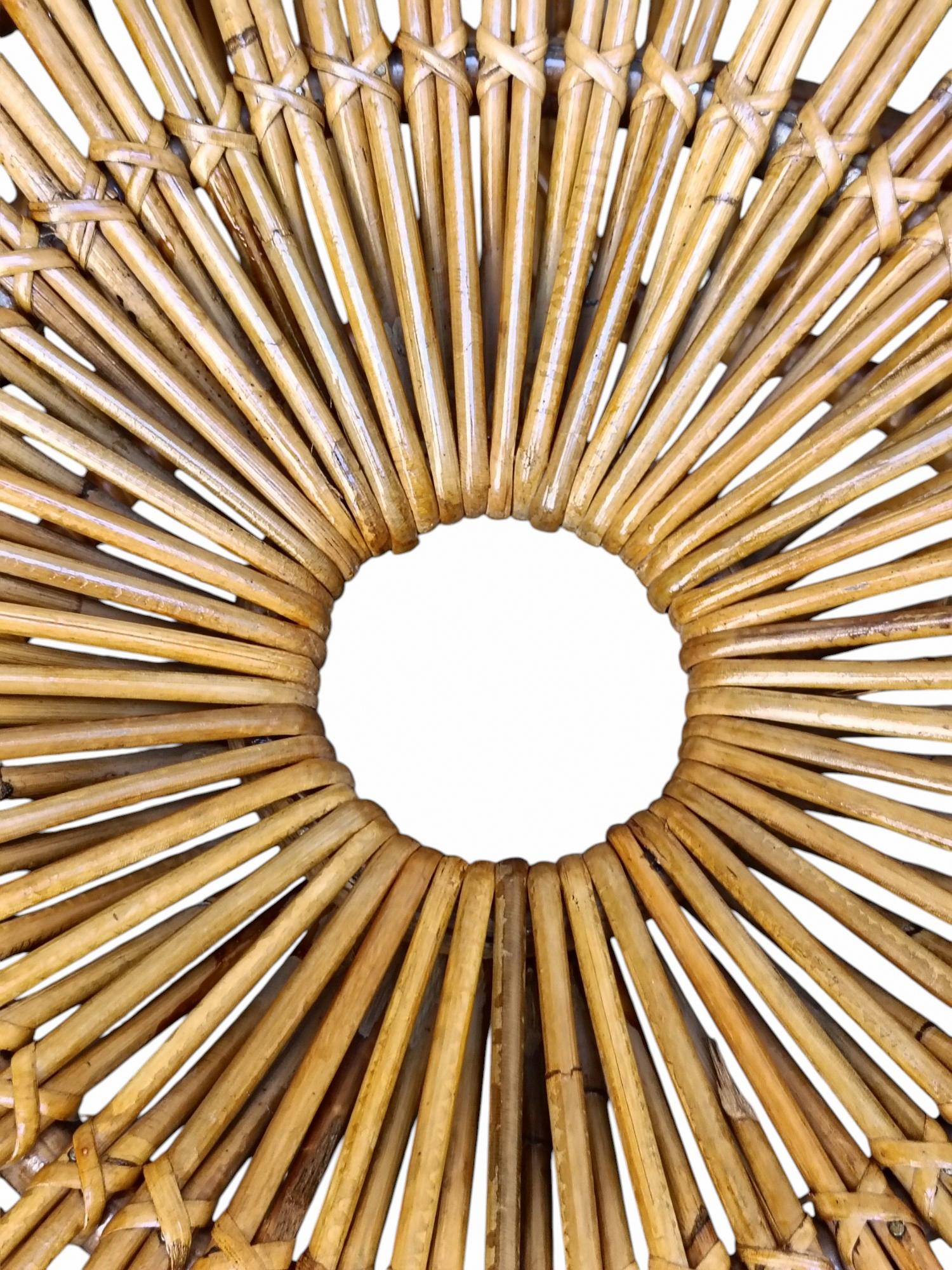 Italian Ico Parisi per Bonacina Pouf in Rattan Intrecciato, Italia 1960s in vendita