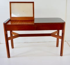 Grand bureau rare en bois et stratifié avec miroir, Hôtel Lorena, 1959.60