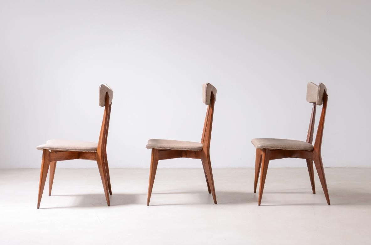 Mid-Century moderno Ico Parisi, raro set di 6 sedie in noce con schienale a farfalla in vendita