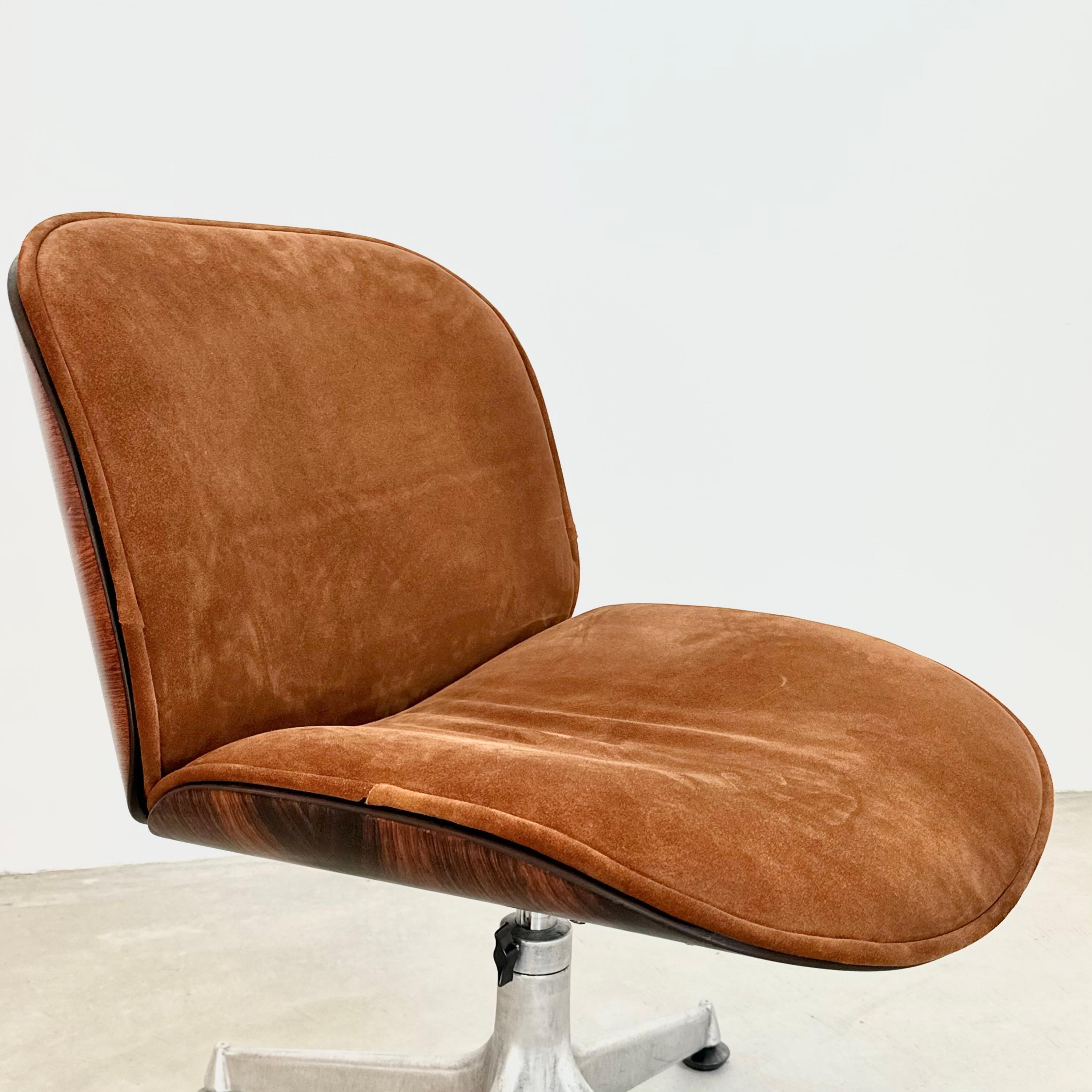 Silla de escritorio Ico Parisi de palisandro y ante, años 50 Italia 7