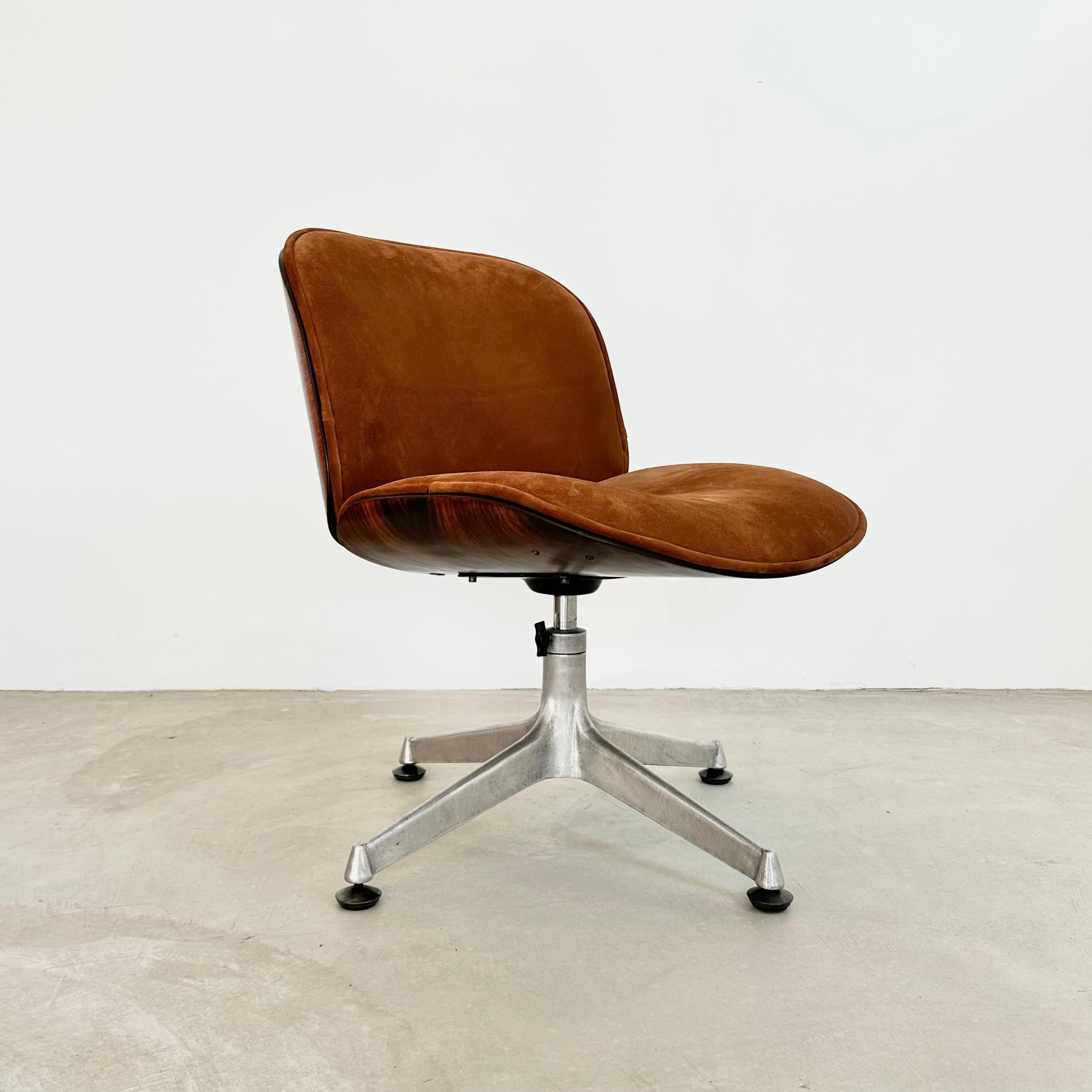 Silla de escritorio Ico Parisi de palisandro y ante, años 50 Italia 2