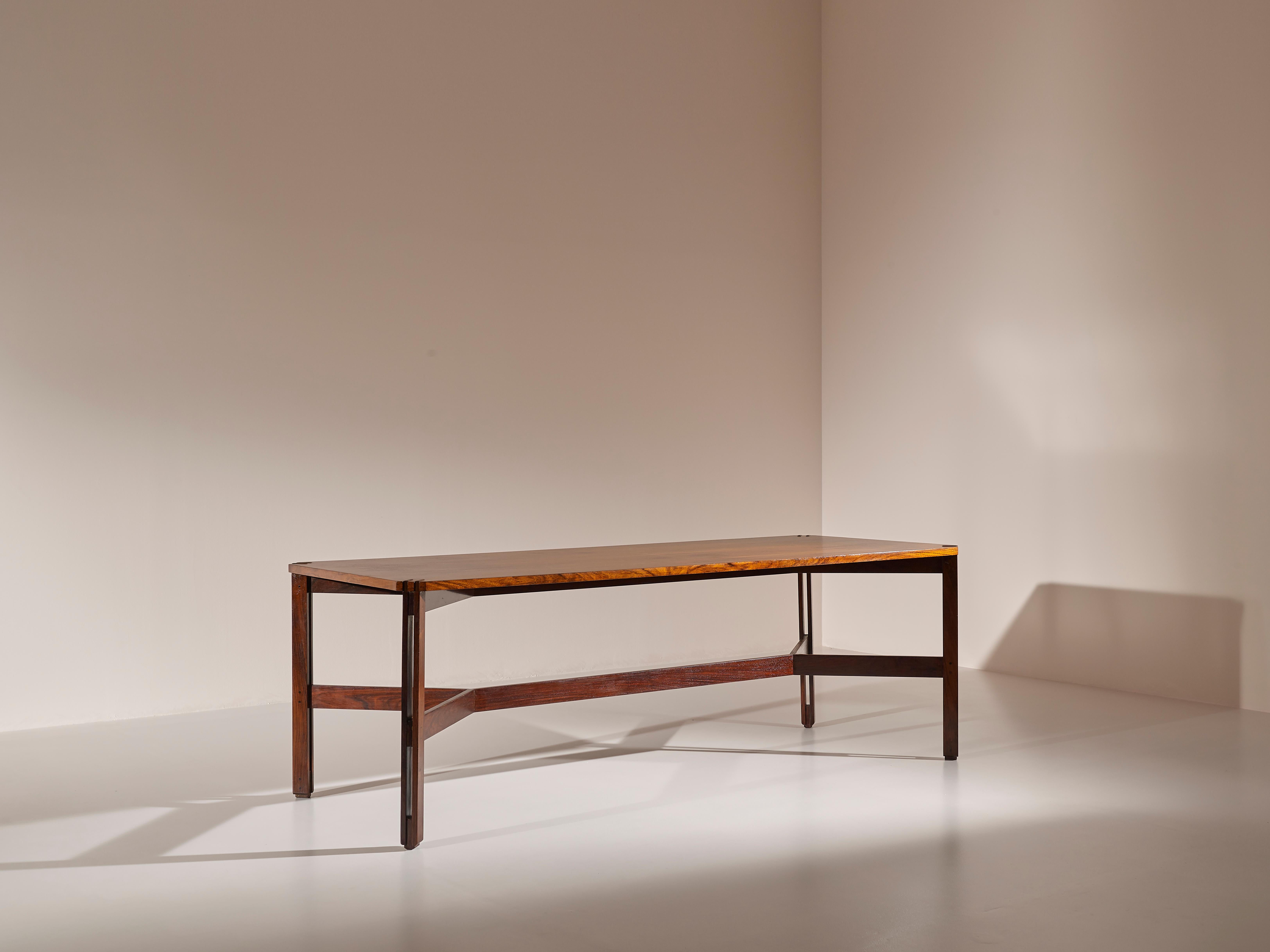 Mesa de comedor de palisandro Ico Parisi Mod. 754/2 para Figli Di Amedeo Cassina, 1959 Palo de rosa en venta