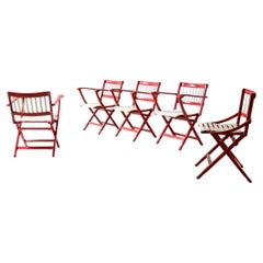 Style of Ico Parisi, Set of 6 Reguitti armchairs and 3 chairs Mod.152