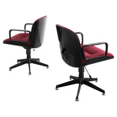 Ensemble de chaises de direction Terni en laque noire et velours d'Ico Parisi pour MIM Roma