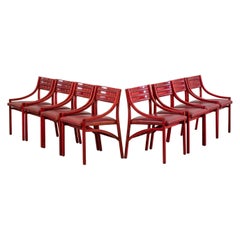 Ico Parisi Set of Eight 101 Chairs in Wood and Skai for Cassina, 1960