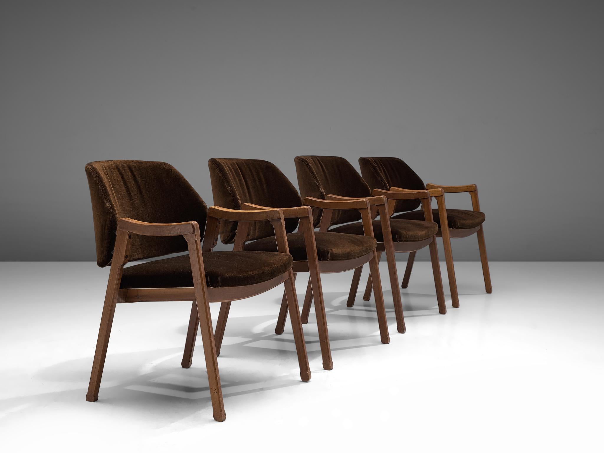 Mid-Century Modern Ico Parisi Set of Four Armchairs for Cassina