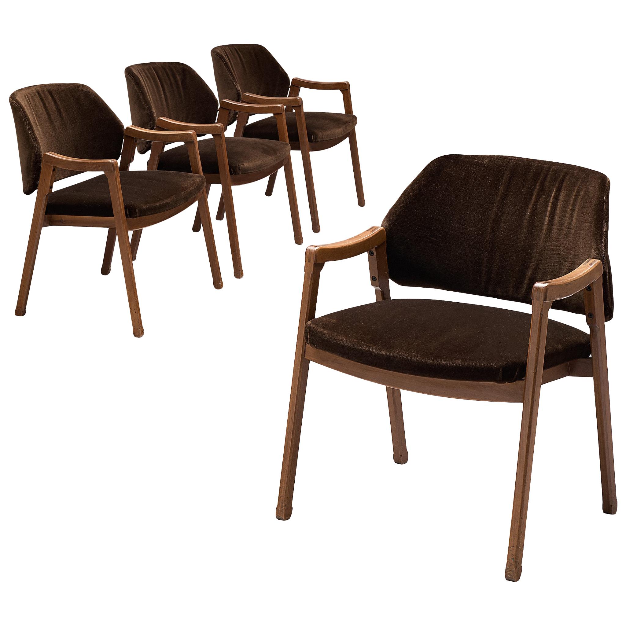 Ico Parisi Set of Four Armchairs for Cassina
