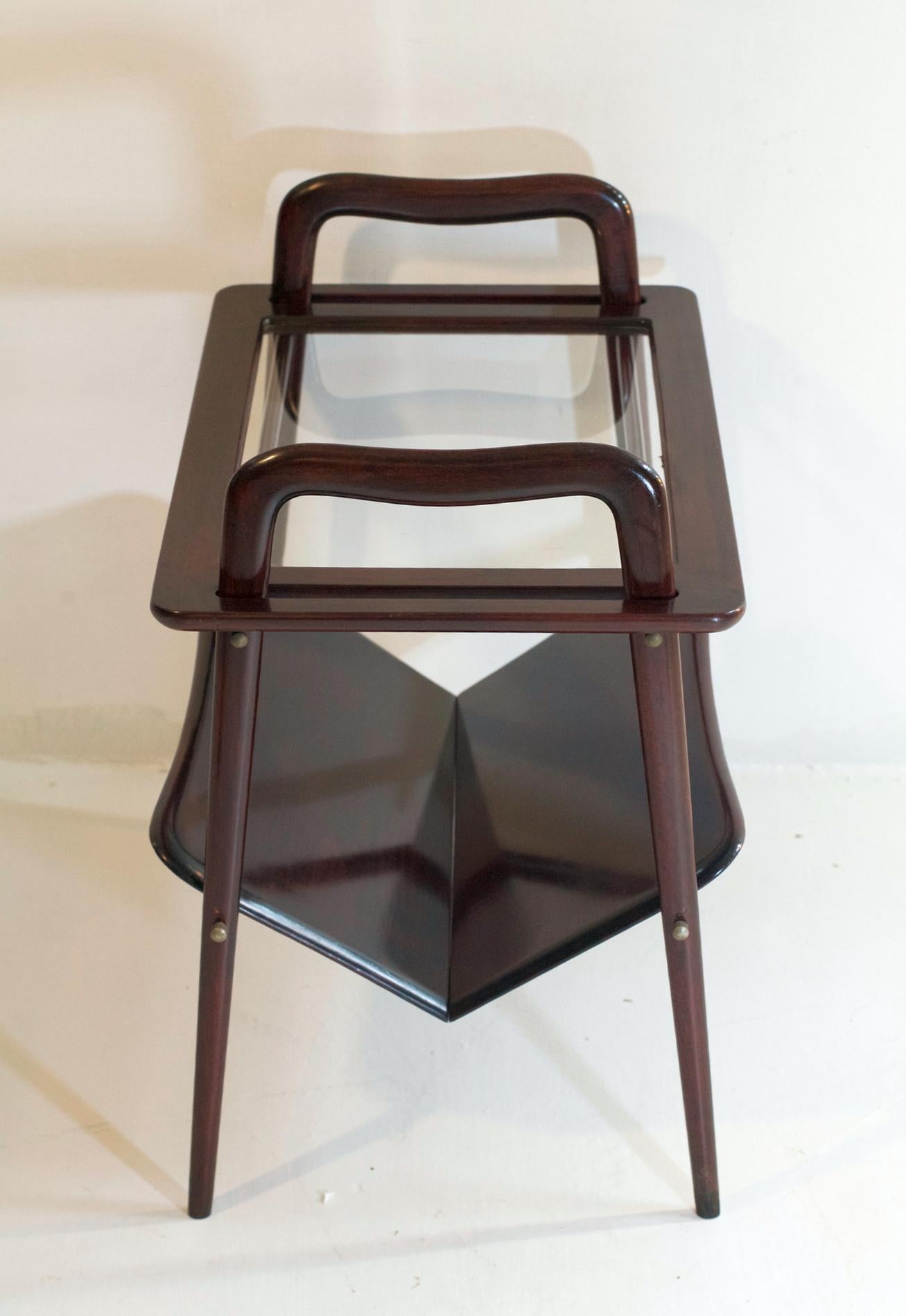 20th Century Ico Parisi Side Table with Magazine Holder Italy  