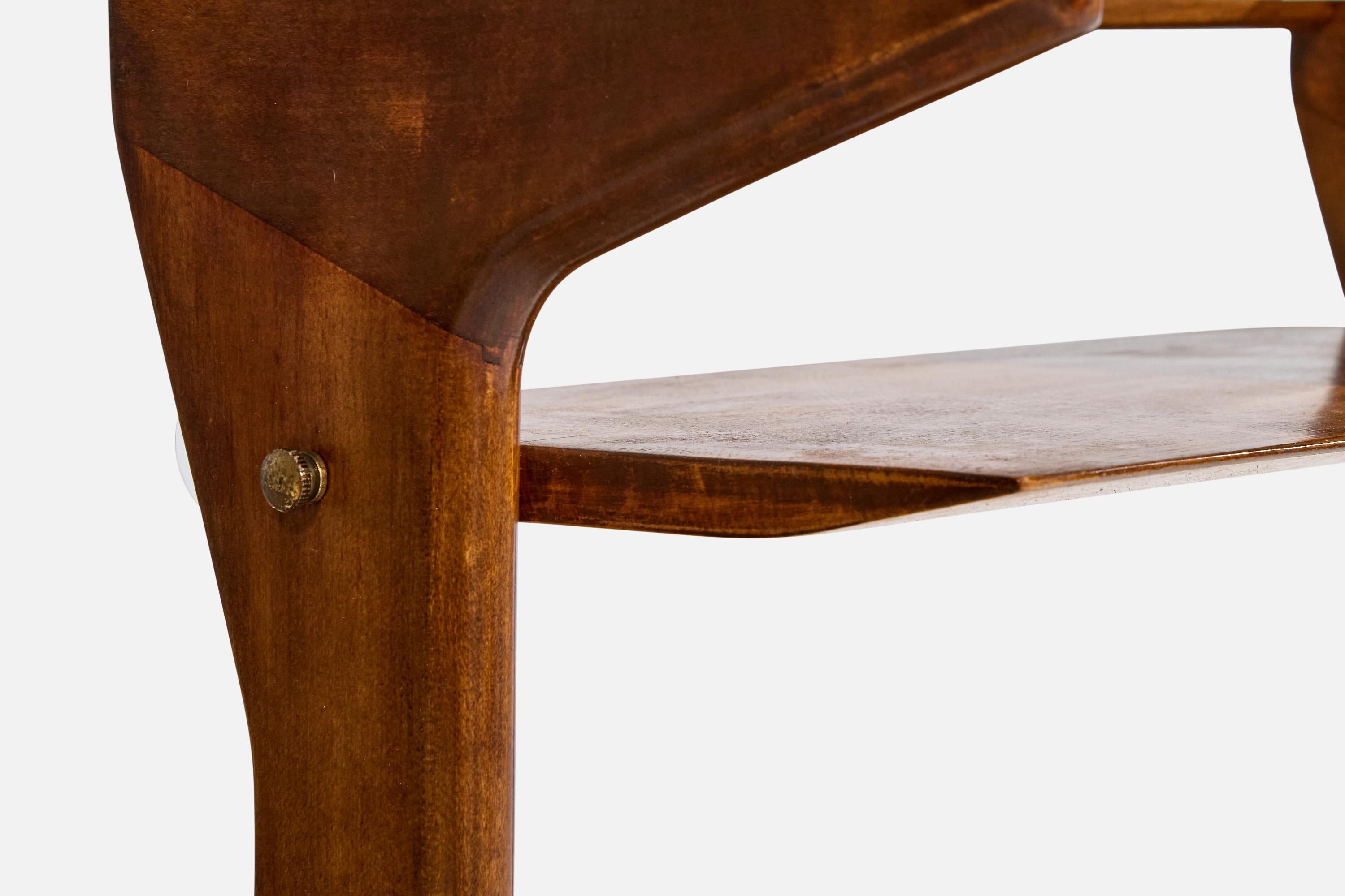 Tables d'appoint Ico Parisi, bois, laiton, verre, Italie, 1954 en vente 1
