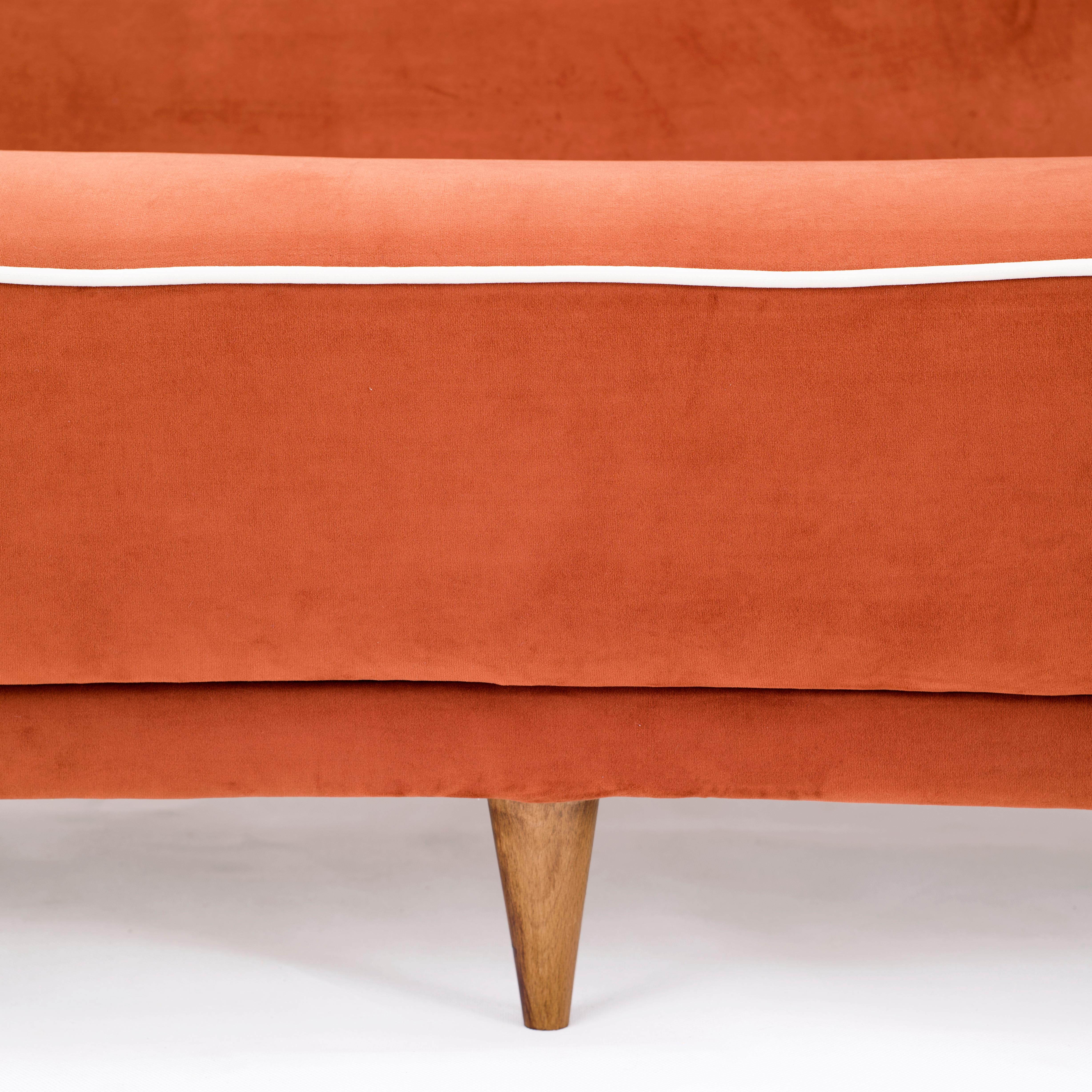 Ico Parisi Curved Sofa from Italy, 1950s
Fabric, wood
Upholstered in velvet.