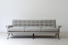 Ico Parisi sofa, model 875 in steel and upholstered fabric
