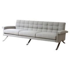 Ico Parisi sofa, model 875 in steel and upholstered fabric