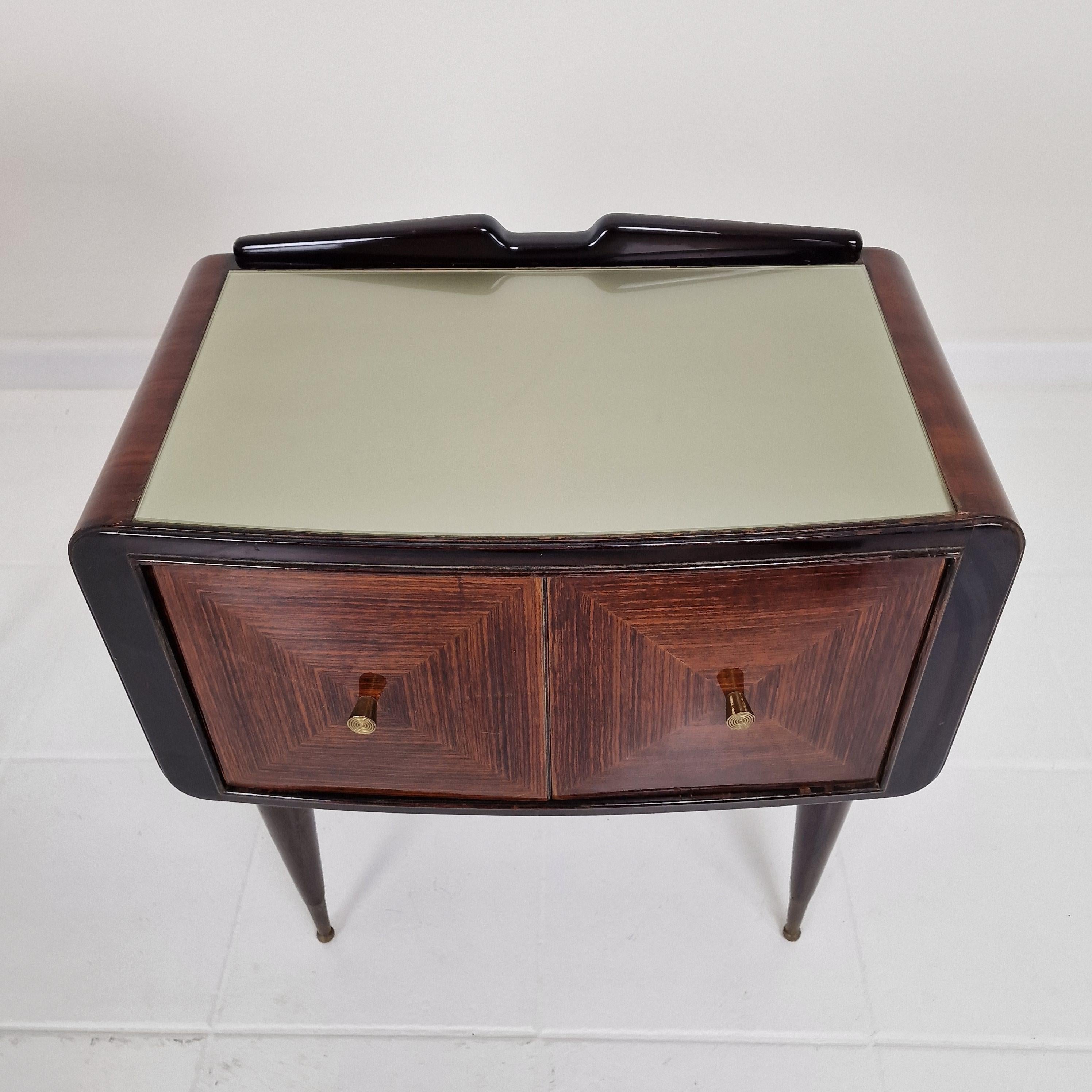 Ico Parisi Style Bedside Tables or Nightstands, Italy 1950's 2
