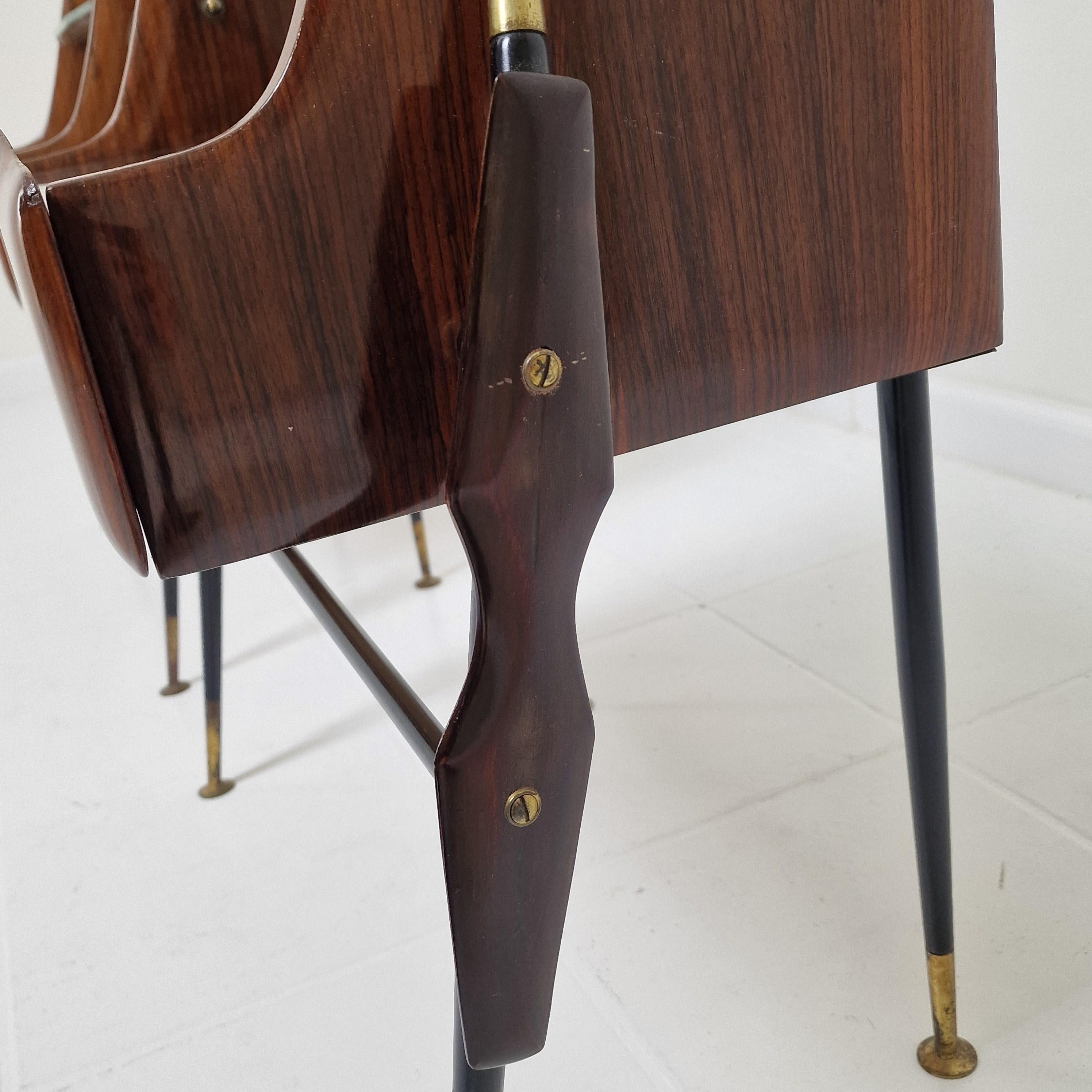 Mesillas de noche o mesillas de noche estilo Ico Parisi, Italia Años 50 en venta 12